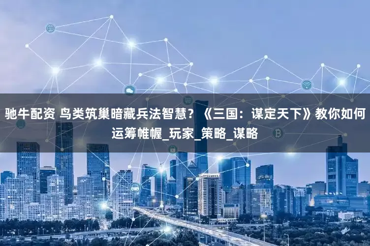 驰牛配资 鸟类筑巢暗藏兵法智慧？《三国：谋定天下》教你如何运筹帷幄_玩家_策略_谋略