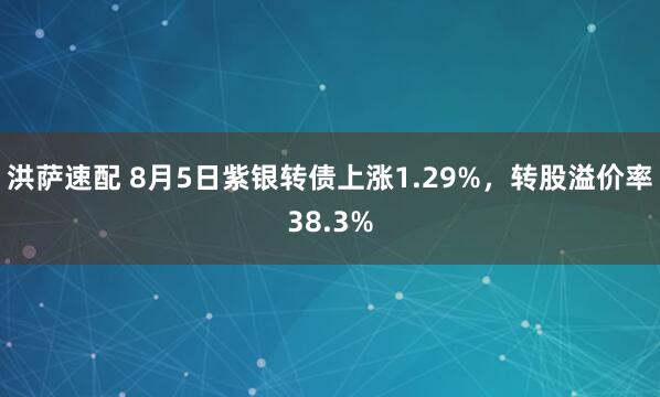 洪萨速配 8月5日紫银转债上涨1.29%，转股溢价率38.3%